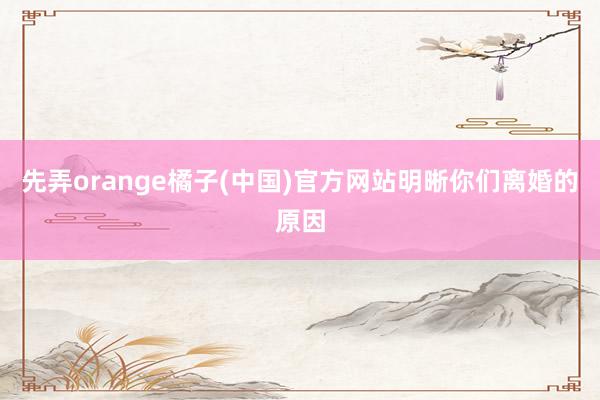 先弄orange橘子(中国)官方网站明晰你们离婚的原因