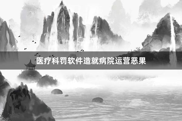 医疗科罚软件造就病院运营恶果